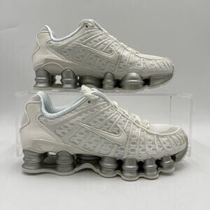 Womens Size 7 Nike Shox TL Sail White Silver Sneakers AR3566 103 NEW